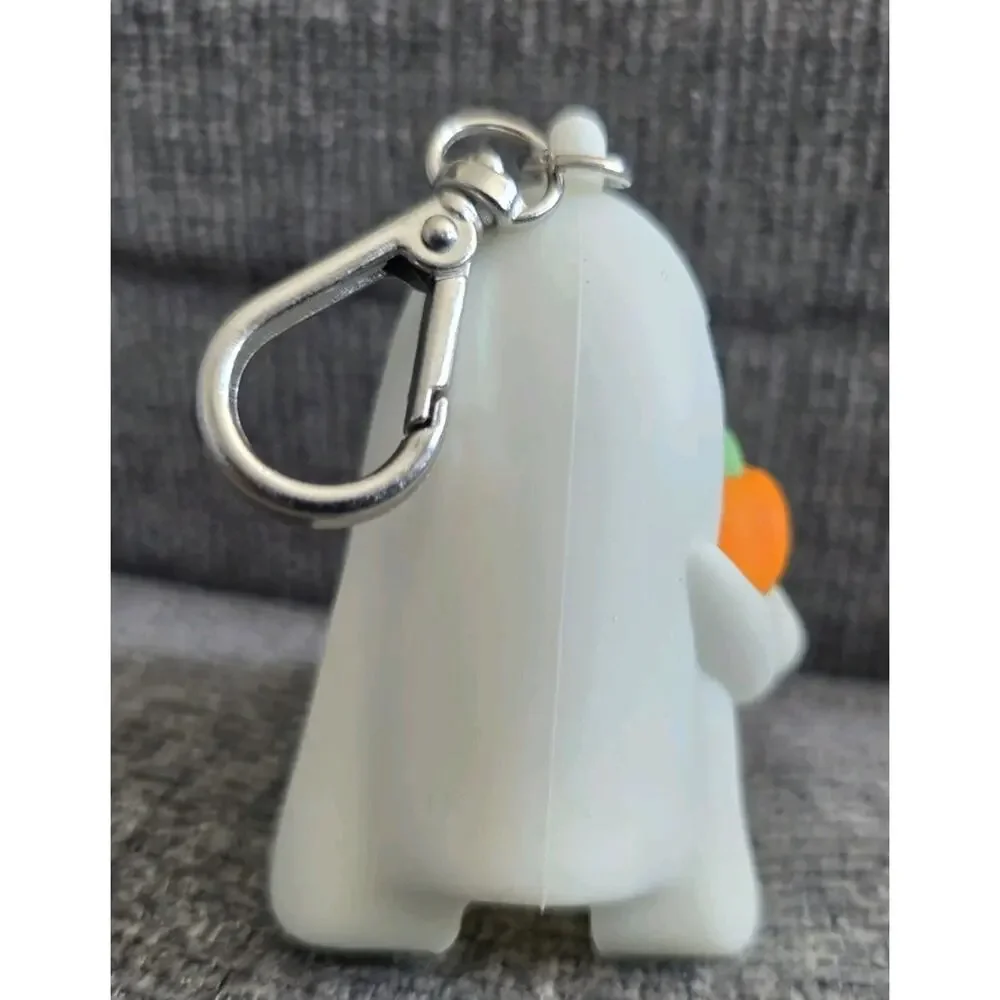 BBW Glow in the Dark, Light Up Ghost w/Pumpkin PocketBac Halloween Keychain